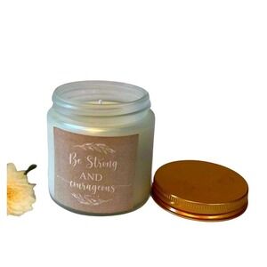 Rose Scented Candle Be Strong & Courageous Delicate Aroma Soy Wax Candle